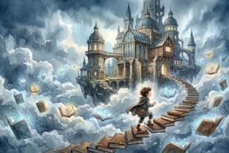 draw children story book lllustration, book cover illustraton