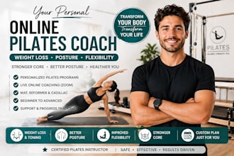 be your online pilates coach for weight loss, core strength and posture