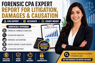 forensic CPA expert report for litigation, damages and causation