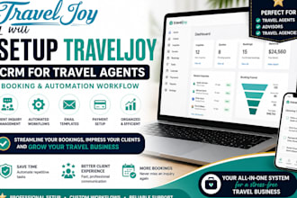 set up travel joy crm traveljoy booking page traveljoy automation CRM travel