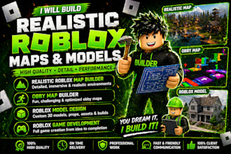 build realistic roblox map builder, obby map, roblox model, tycoon map terrain