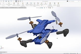 build custom fpv drone cad model with full drone component in solidwork 3d print