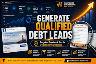 generate debt relief, debt settlement, debt consolidation leads via facebook ads