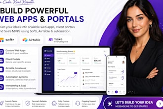 build softr airtable client portal web app saas mvp nocode website automation