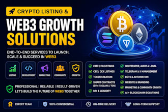 provide crypto exchange listings, token development, and web3 growth solutions