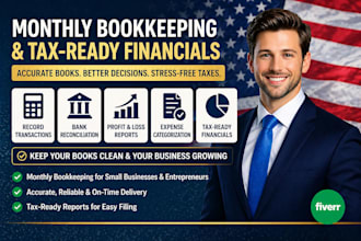 do monthly bookkeeping and prepare tax ready financial reports for your business