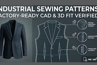 create professional digital sewing patterns and garment grading in dxf and PDF