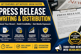 write and distribute book press release for authors and book launches