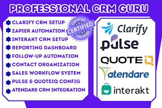 setup clarify crm pulse quoteiq CRM atendare interakt CRM zapier automation