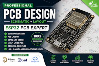 design pcb circuit schematic layout esp32 pcb design with altium, kicad, easyeda