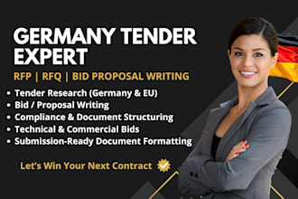 do germany tender research, bid, proposal writing