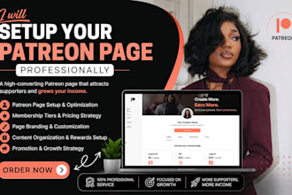 setup your patreon page, promotionally