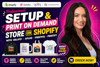 setup gelato and apliiq print on demand store on shopify pod squarespace website