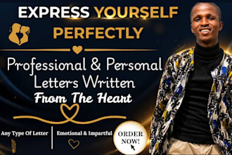write apology, love, resignation and court character letters