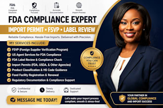 handle your fda import permit, fsvp compliance, and product label review