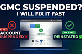 fix google merchant center, suspension,misrepresentation,error , bugs, ads