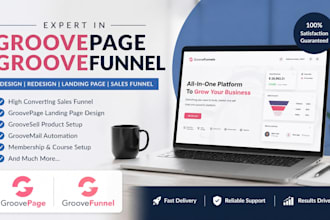 design groovefunnel, groovepages, landing page, groove kart, groove crm