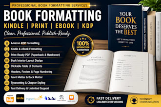 do book formatter, typesetter and book interior layout designer, book formatting