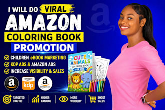 do viral amazon coloring book promotion, children ebook marketing, kdp ads