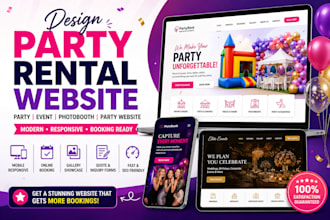 design party rental website party event website photobooth website party website