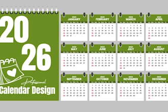 custom calendar design calendar wall calendar planner or printable calendar