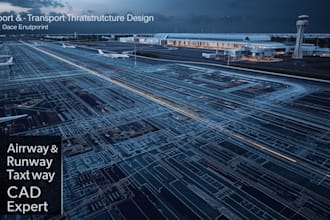 design airport runway, taxiway, and transportation infrastructure layouts in cad