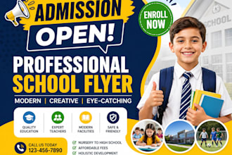 design modern school admission flyer or enrollment poster