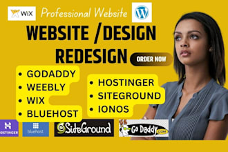 design hostinger bluehost siteground ionos godaddy wordpress website design wix