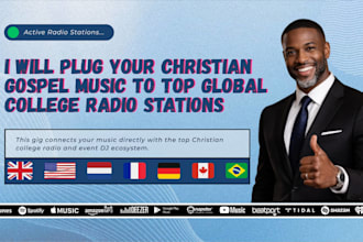 plug your christian gospel music to top global college radio stations