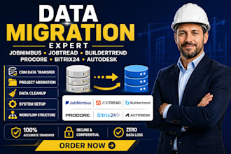 do crm data migration jobnimbus jobtread, procore autodesk, buildtrend bitrix24