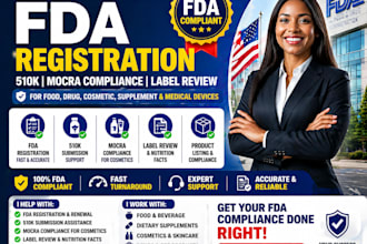 do fda registration, 510k, mocra compliance for food, drugs, cosmetics