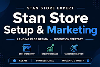stan store marketing stan store setup landing page design stan store promotion