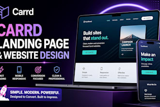 carrd landing page, carrd website, conversion carrd design