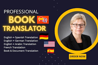 be your translator, book translation, english german, spanish arabic translation