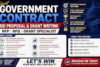 government contract bid proposal rfp rfq grant writing specialist