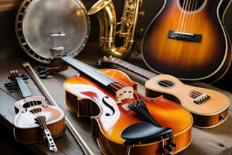 record violin, fiddle, banjo, saxophone, guitar, ukulele