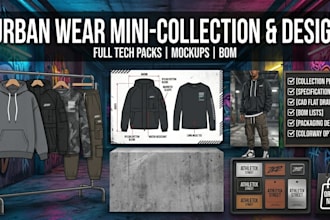 design professional streetwear tech packs and urban clothing collections