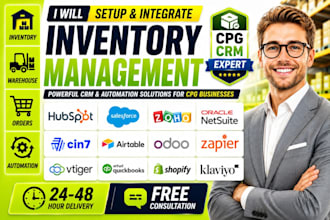 setup hubspot salesforce zoho airtable odoo cin7 vtiger netsuite cpg CRM zapier