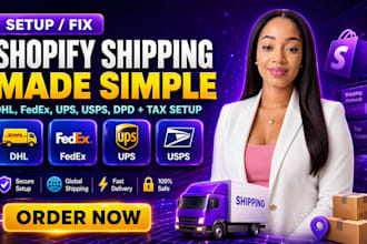 setup shopify shipping carrier, tax configuration, dhl, ups, fedex, dpg, usps
