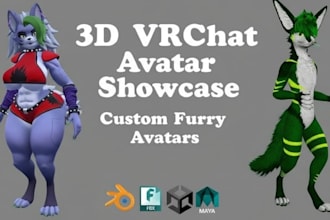 3d model vrchat avatar furry nsfw avatar  rigging 3d vtuber character vrc avatar