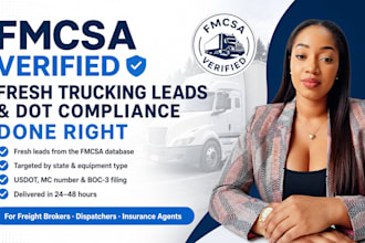provide fmcsa trucking leads, carrier database, dot mc compliance for dispatcher