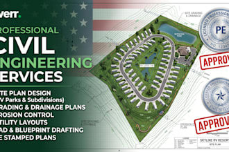 3d site plan, plot plan, rv park grading and erosion control florida utah ny