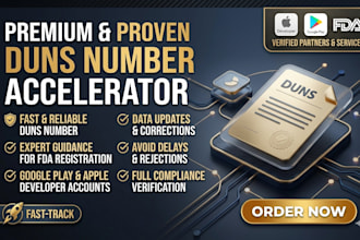 get your d u n s number for apple, google play, fda fast
