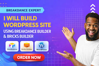 design wordpress website with breakdance builder, do breakdance, bricks builder