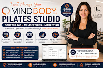 set up and manage mindbody for pilates studio bookings memberships
