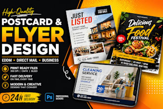 design eddm postcard, flyer, real estate postcard, direct mail design