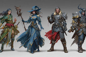 create warcraft fantasy dungeons and dragons illustrations