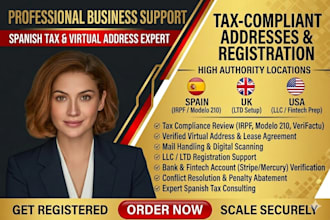 provide a tax compliant virtual business address and company registration