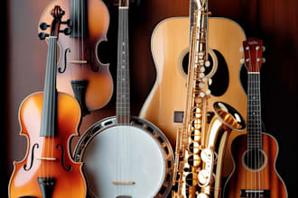 play violin, fiddle, banjo, saxophone, guitar, ukulele