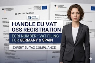 handle eu vat oss registration, eori number, vat filing for germany and spain
